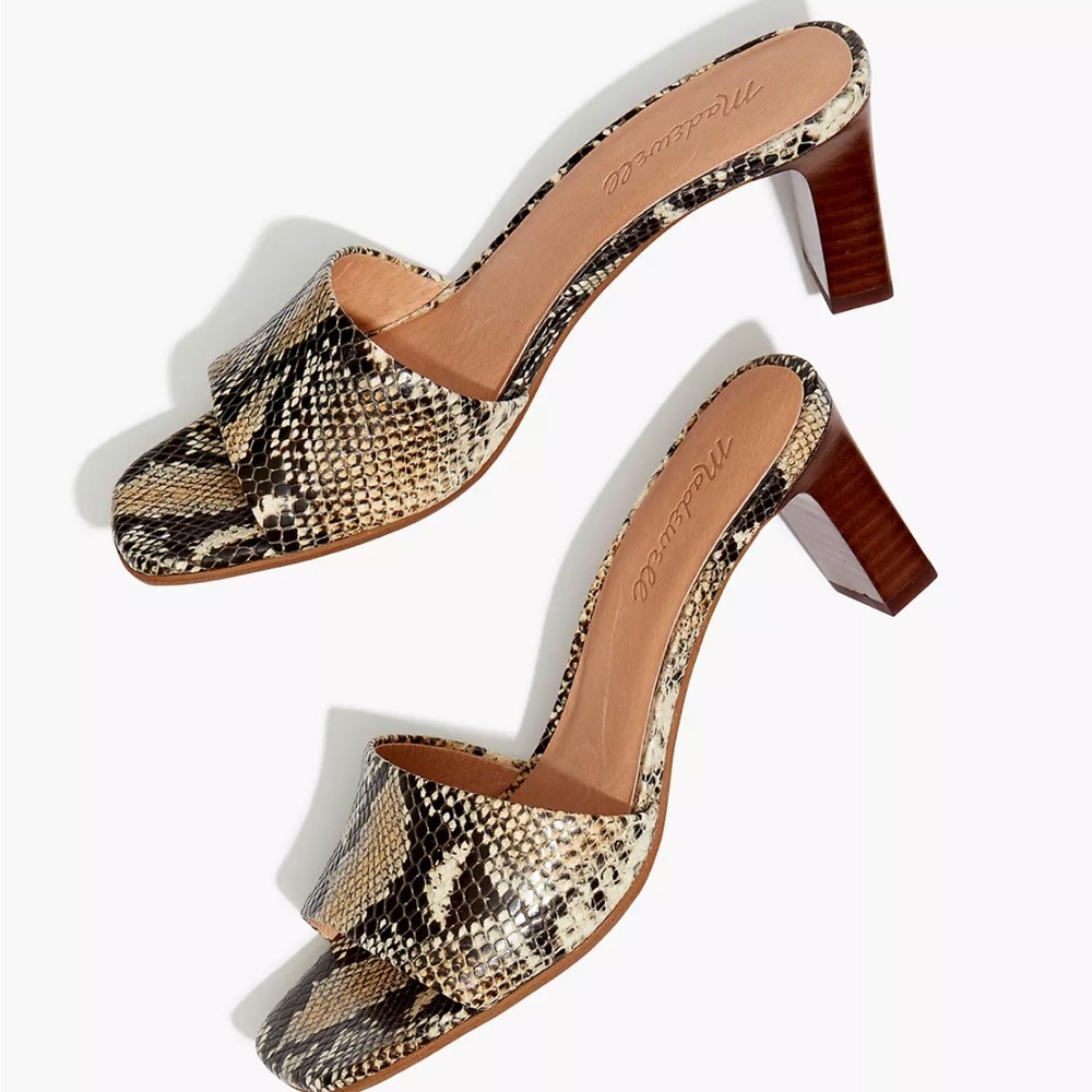 The Monica Mule in Snake Embossed Leather by Madewell